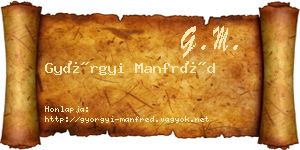 Györgyi Manfréd névjegykártya