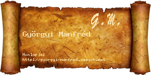 Györgyi Manfréd névjegykártya