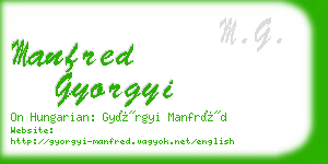 manfred gyorgyi business card